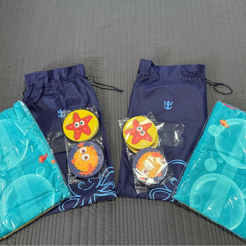 2 Royal Caribbean Tic Tac Toe Beach Towel Sets